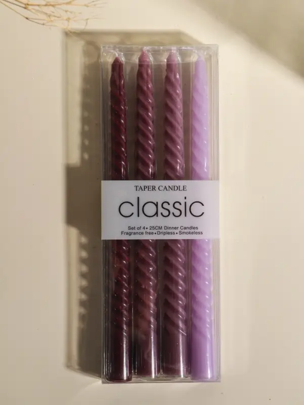 Набор свечей витых, 2х25 см, 4 шт, палитра бордового 25,5х8,8х2,4 см Набор свечей витых, 2х25 см, 4 шт, палитра бордового 25,5х8,8х2,4 см