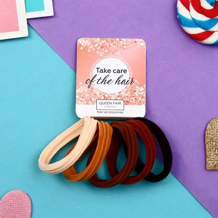 Резинка для волос Резинка для волос "Спорт стайл" (набор 5 шт) линии, 4 см, пастельный