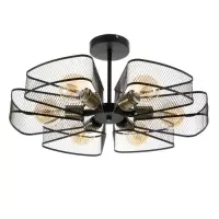 Светильник потолочный BayerLux &laquo;Агава&raquo;, 6хЕ27, 40 Вт, чёрный, 56&times;56&times;23 см