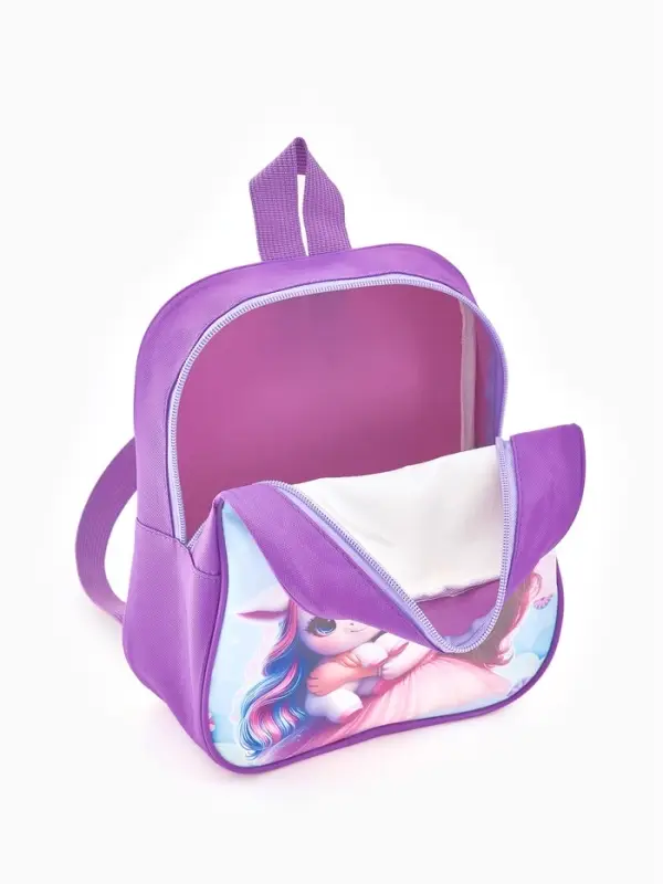 Рюкзак детский 20,5*9*24, отд на молнии, девочка сиреневый Рюкзак детский 20,5*9*24, отд на молнии, девочка сиреневый
