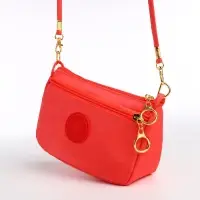 Сумка женская кросс-боди на молнии, 18&times;6.5&times;12 см, однотонная, розовая