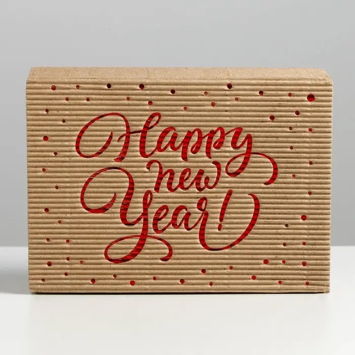 Коробка подарочная новогодняя складная рифлёная «Новогодняя», 21 х 15 х 5 см, Новый год Коробка подарочная новогодняя складная рифлёная «Новогодняя», 21 х 15 х 5 см, Новый год