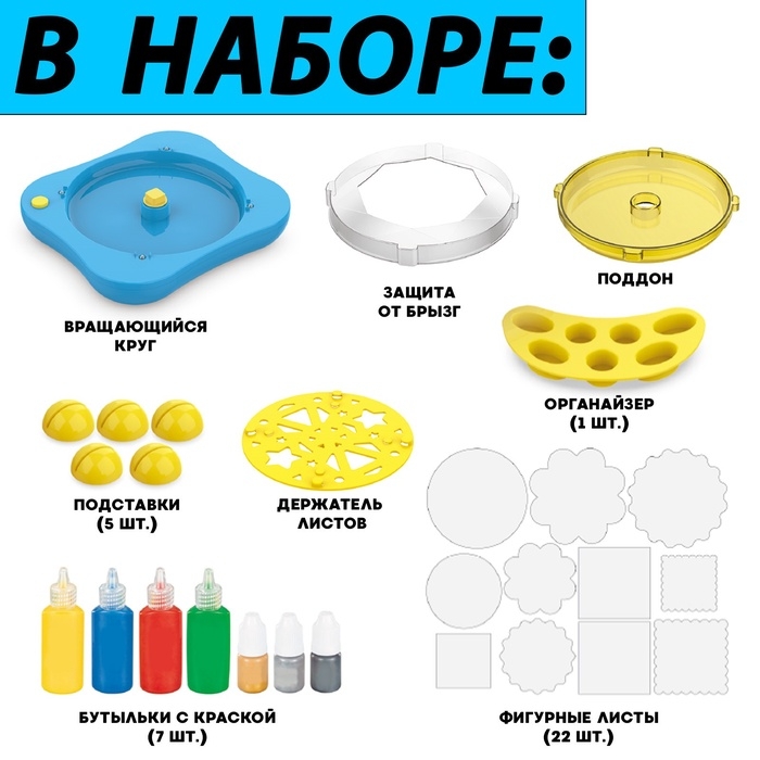 Набор для творчества Spin Art, картина из брызг Набор для творчества Spin Art, картина из брызг