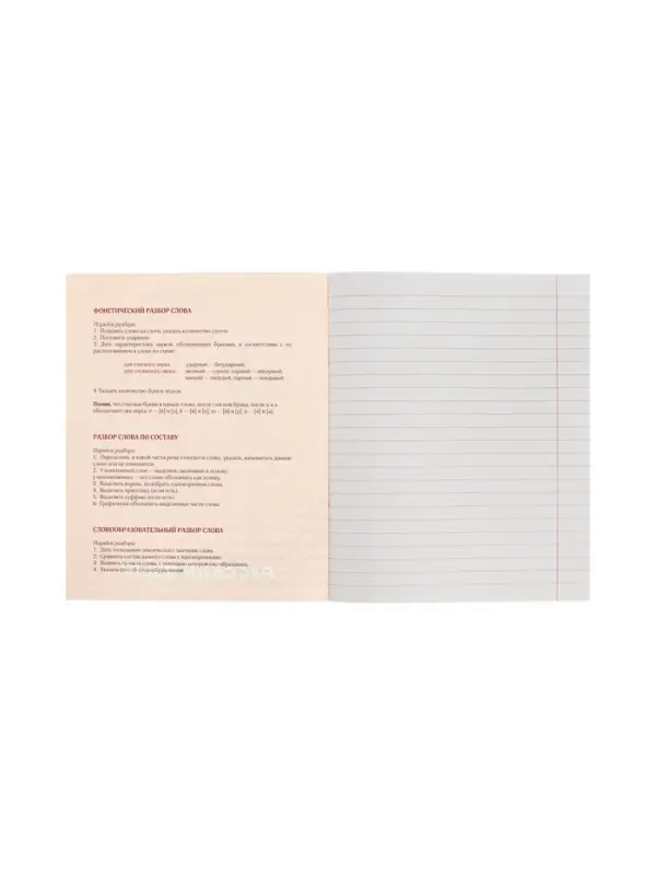 Предметная тетрадь по русскому языку Calligrata. MonoTone, 36 листов, в линейку, со справочным материалом, обложка из мелованной бумаги