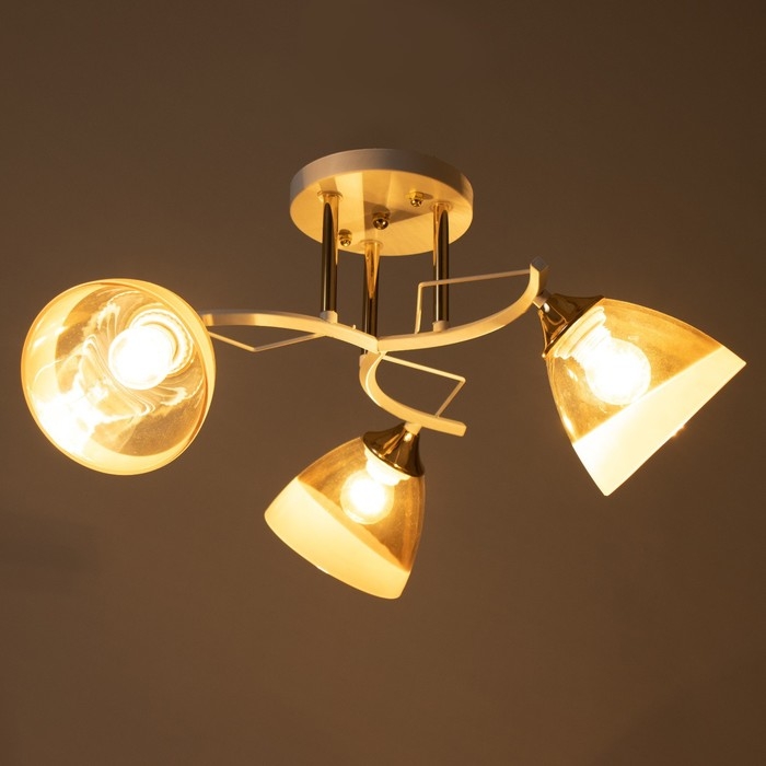 Люстра Люстра "Аделла" 3хЕ27 40Вт бело-золотой 60х60х26 см BayerLux