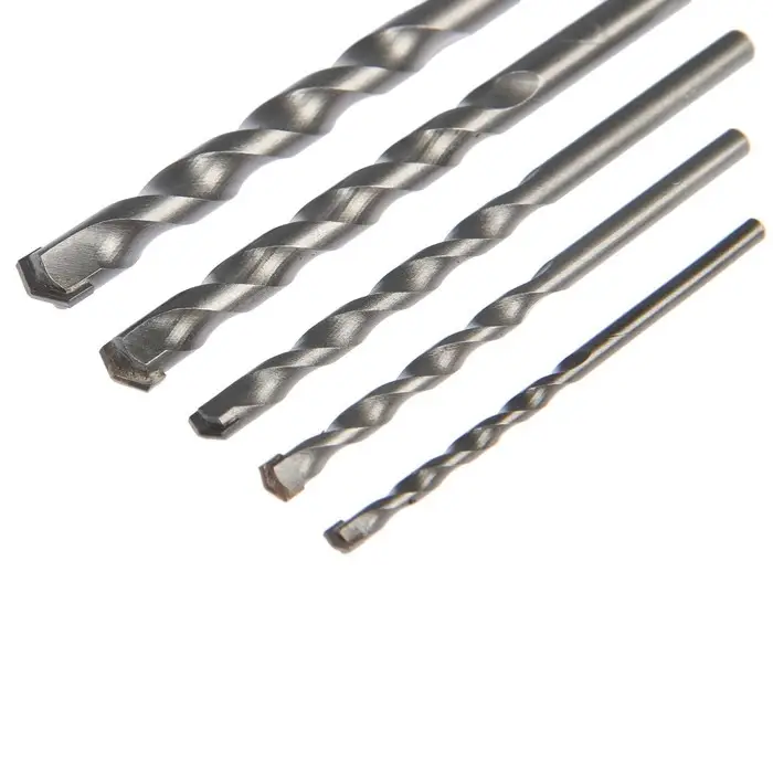 Набор сверл по бетону ТУНДРА, цилиндрический хвостовик, 4-5-6-8-10 мм, 5 шт.