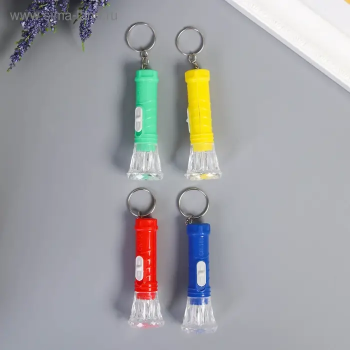 Фонарик брелок для ключей на кольце «Полоски», светит, 6.5×2.5×2.5 см, МИКС Фонарик брелок для ключей на кольце «Полоски», светит, 6.5×2.5×2.5 см, МИКС