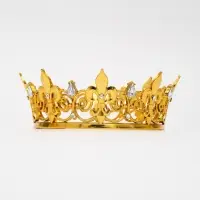 Топпер для торта &laquo;Корона&raquo;, 15&times;5.2 см, золотая с белыми стразами