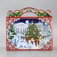 Подарочная новогодняя коробка «На катке», для сладких подарков, 25×12×24 см