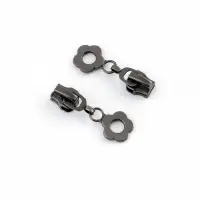 Бегунок для металлической молнии, №5, &laquo;Цветок&raquo;, 10 шт., цвет чёрный никель