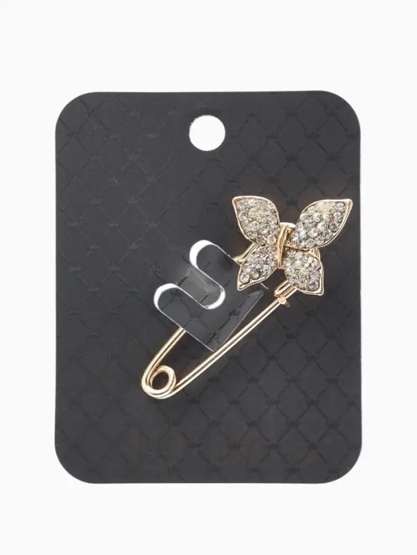 Булавка &laquo;Бабочка&raquo;, 5 см, белая в золоте