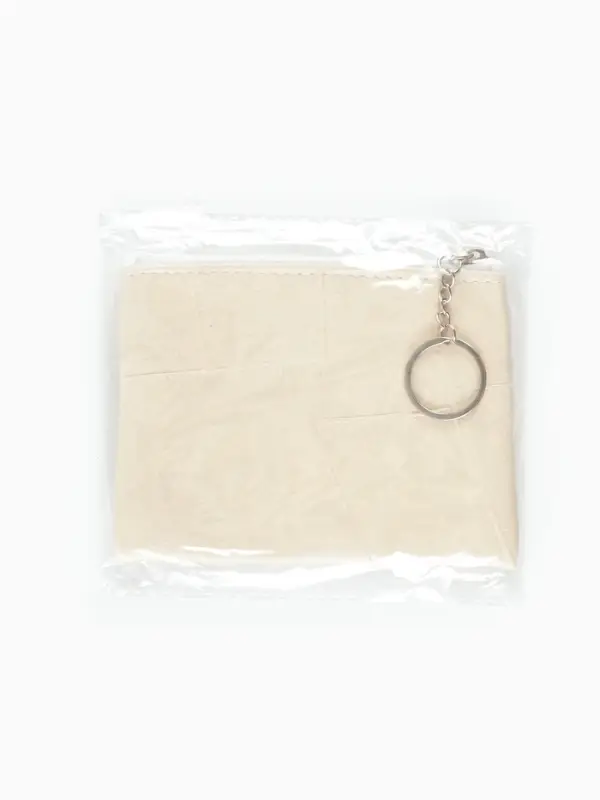 Кошелёк-монетница на молнии, однотонный, 15&times;0.5&times;11 см, бежевый