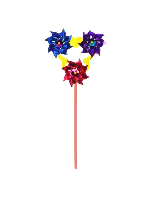 Ветерок &laquo;Вертушка тройная&raquo;, садовая, 18&times;39 см, набор 5 шт., МИКС