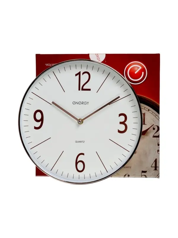 Часы настенные ENERGY ЕС-158, интерьерные, d-29.3 см, кварцевые, белые с золотым Часы настенные ENERGY ЕС-158, интерьерные, d-29.3 см, кварцевые, белые с золотым