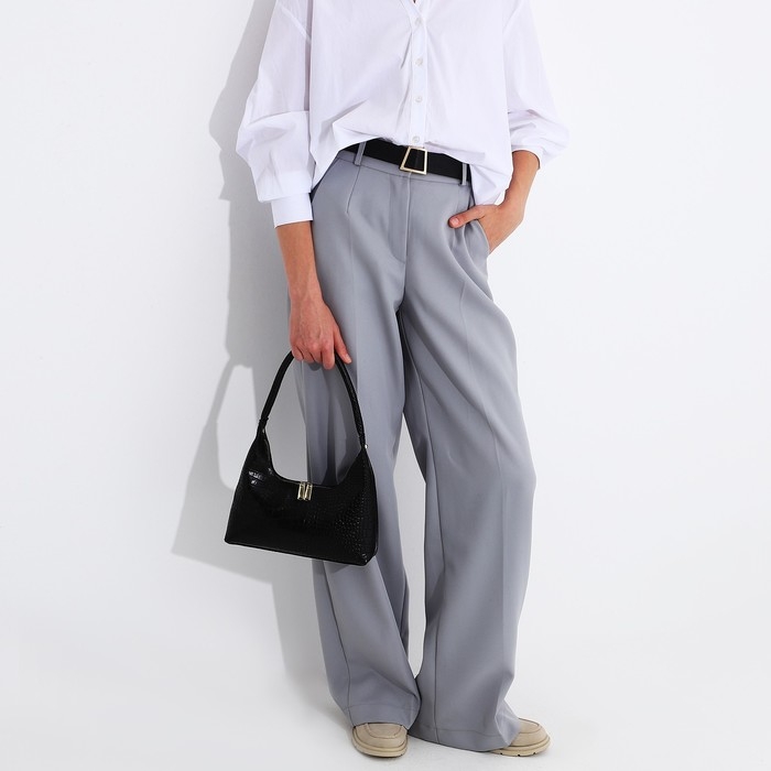 Сумка-багет на молнии, цвет чёрный Сумка-багет на молнии, цвет чёрный