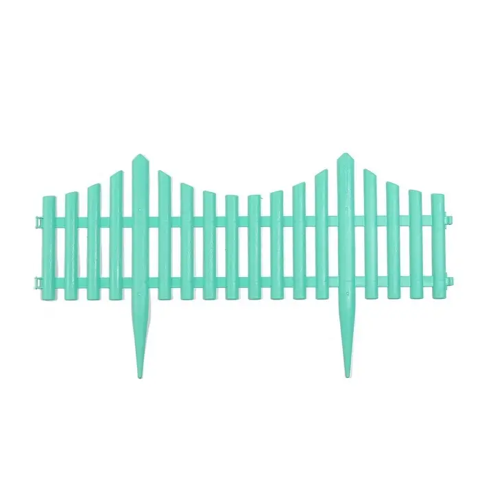 Ограждение декоративное, 30&times;300 см, 5 секций, пластик, бирюзовое, Greengo