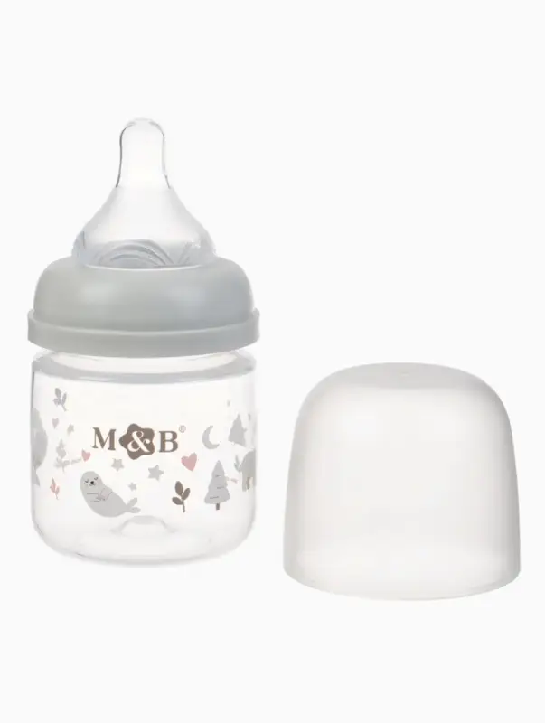 Бутылочка для кормления M&B, ШГ &Oslash;50 мм, +0мес., 120 мл., набор 2 шт. в кор.