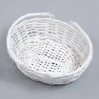 Корзина плетеная с подвижными ручками, 33 х 26 х 11см, белая