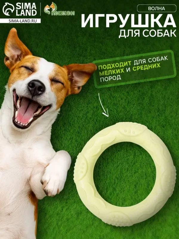 Жевательная игрушка для собак &laquo;Волна&raquo;, 7&times;1 с, TPR, зелёная