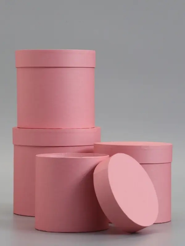 Набор шляпных коробок  4 в 1 "Пудра", 18 &times; 18 ‒14 &times; 14 см