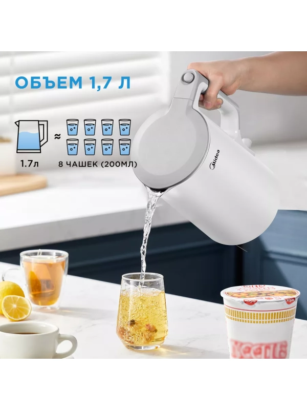 Чайник электрический MK-8082, 1.7 л, белый