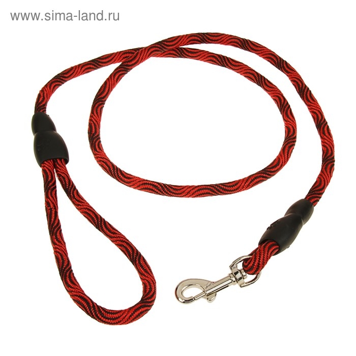 Поводок круглый Поводок круглый "Волна", 120 х 1 см, красно-чёрный