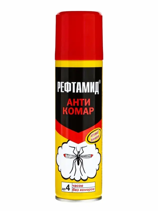 Аэрозоль от насекомых &laquo;Рефтамид&raquo;, Антикомар, репеллентный, с ароматом цитруса/ванили, 145 мл