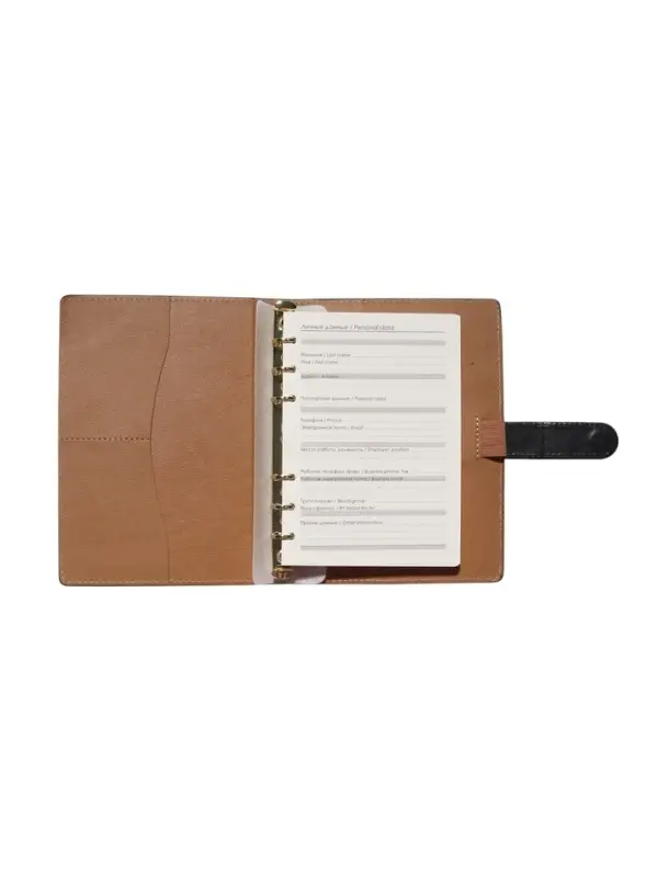 Органайзер на кольцах, C6, с хлястиком, 80л, линия, к/зам, Черный Органайзер на кольцах, C6, с хлястиком, 80л, линия, к/зам, Черный