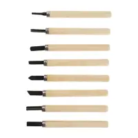 Набор резцов по дереву ЛОМ, деревянная рукоятка, 8 шт.