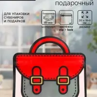 Пакет подарочный, &laquo;Портфель&raquo;, с zip-lock застежкой, 20&times;19+6 см