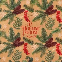 Бумага упаковочная крафтовая «Зимние истории», 50×70 см