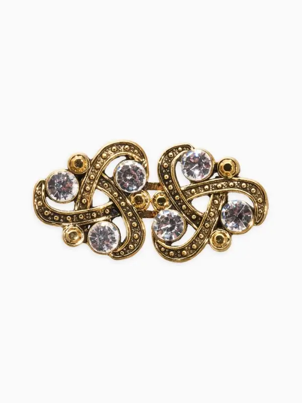 Зажим для кардигана Зажим для кардигана "Ажур", узел, цвет белый в чернёном золоте