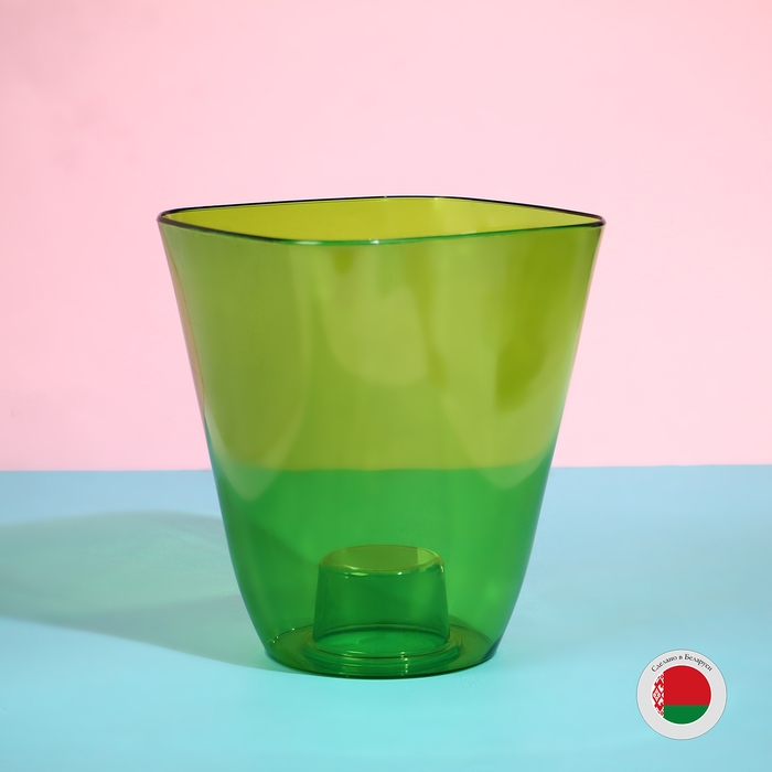 Горшок для орхидей, 2,5 л, 16,4 &times; 18,5 см, пластик, прозрачно-зелёный