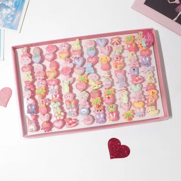 Кольцо детское Выбражулька «Воображариум», форма МИКС, цветное, безразмерное Кольцо детское Выбражулька «Воображариум», форма МИКС, цветное, безразмерное