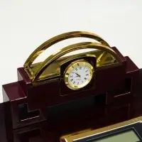 Набор настольный 7в1 (блок для бумаги, подставка для печати, карандашница, калькулятор, глобус, визитница с часами)