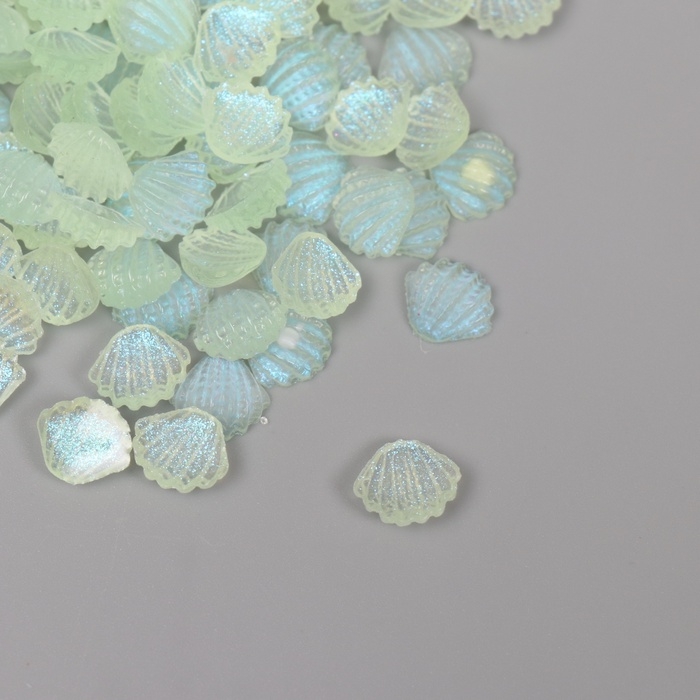 Декор для творчества акрил Декор для творчества акрил "Ракушка" зелёный, светится в темноте набор 100 шт 0,9х1 см