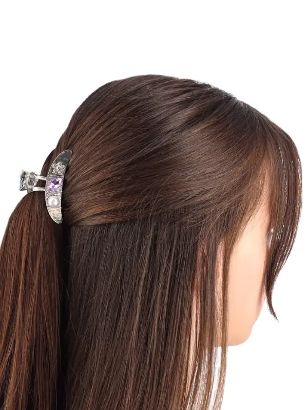 Крабик для волос &laquo;Либерти галант&raquo;, дуга, 6 см, серебристый