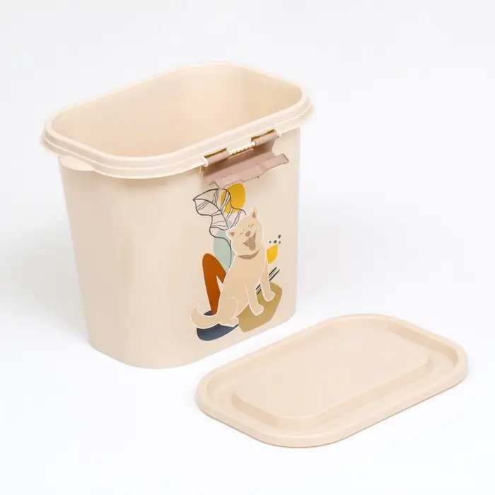 Контейнер для корма &laquo;Друг&raquo;, 10 л, овальный, пластик, цвет МИКС