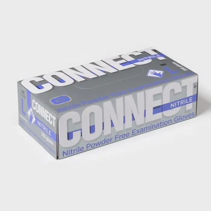 Перчатки нитриловые Nitrile, смотровые, нестерильные, размер L, 200 шт./уп (100 пар), голубые