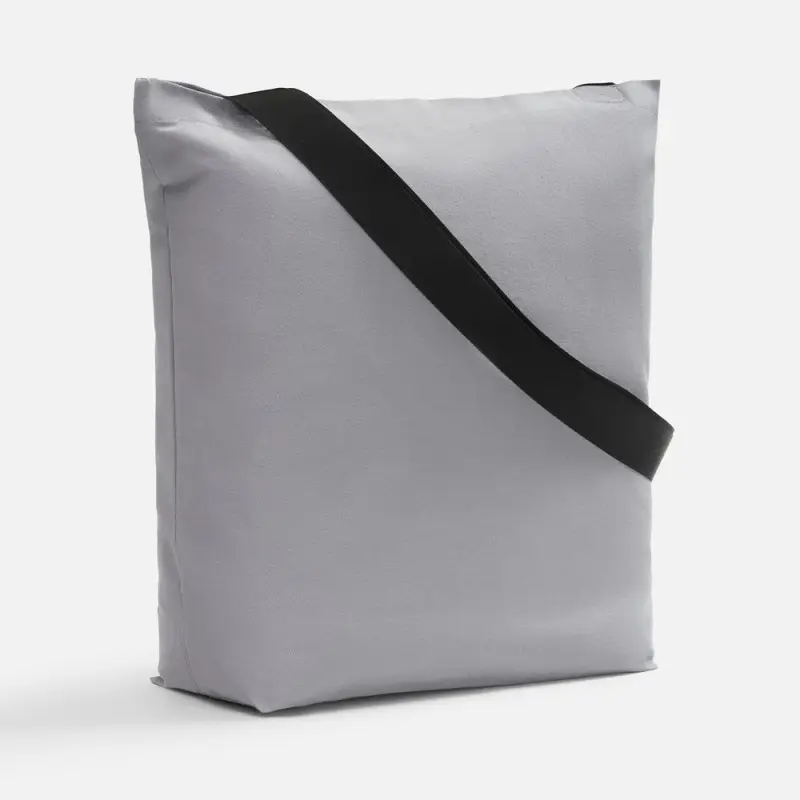 Шопер B5, серый с широкими черными ручками