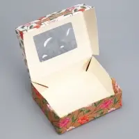 Кондитерская упаковка, коробка с ламинацией &laquo;Крафт&raquo;, 10&times;8&times;3.5 см