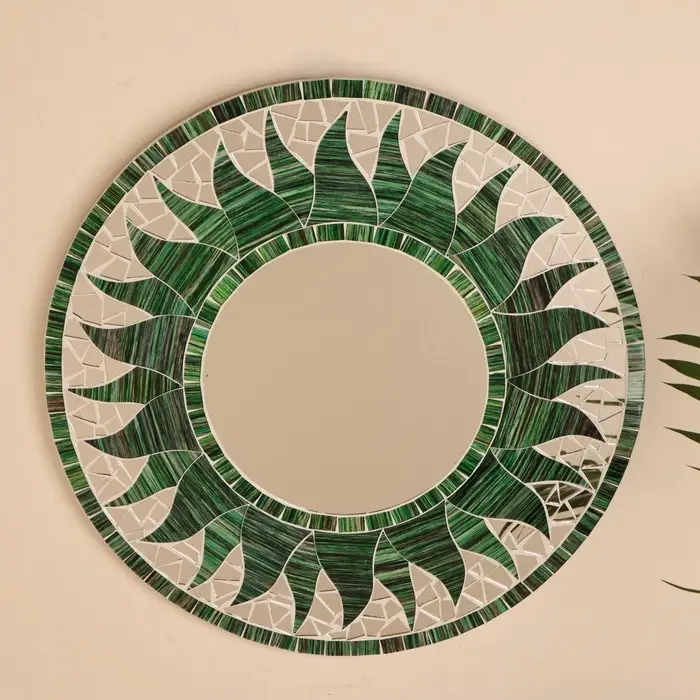 Панно зеркальное "Бежевое солнце" 40х1х40 см