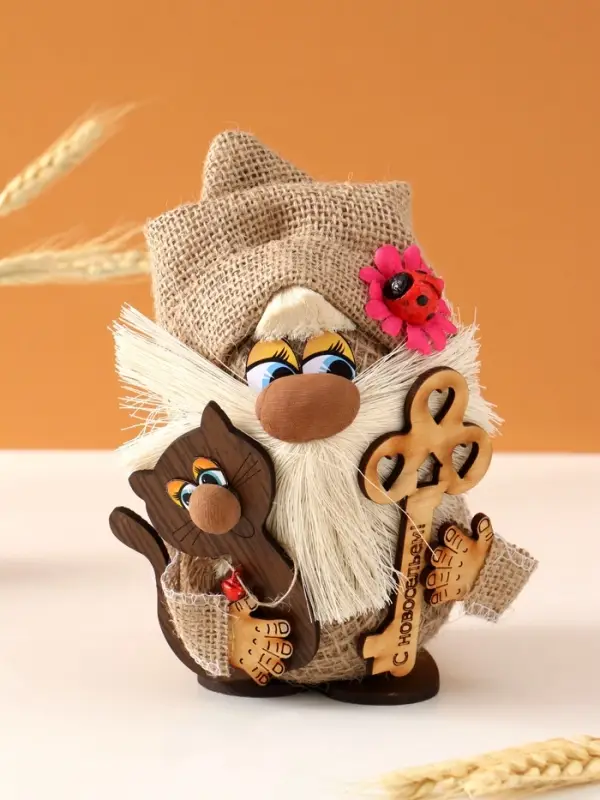 Оберег-домовой Оберег-домовой "Захар с котиком и ключом", 10х13/20см