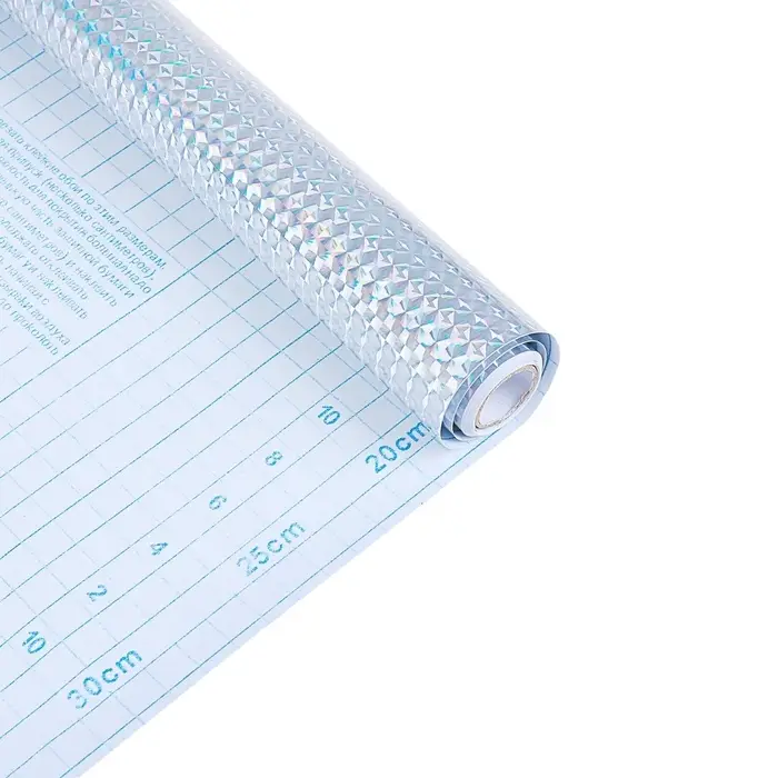 Плёнка самоклеящаяся голография, серебристая рябь, 0.45&times;3 м, 30 мкм