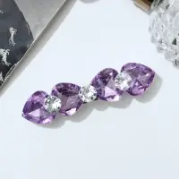 Заколка - автомат для волос QF &laquo;Грани&raquo;, сердечки, 8 см, МИКС