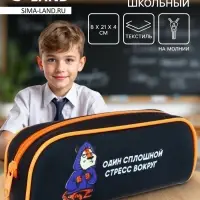 Пенал школьный, текстиль, 8&times;21&times;4 см&laquo;Тигр&raquo;