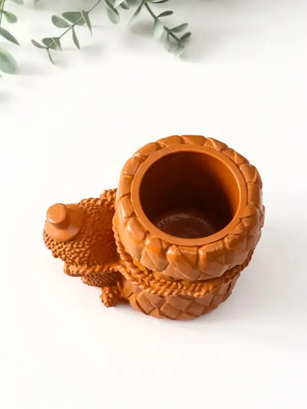 Сувенир карандашница «Ёжик с корзиной», 9×8×12 см, красная глина