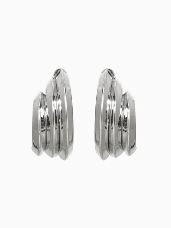 Серьги металл &laquo;Трио&raquo;, на увеличение, цвет серебро