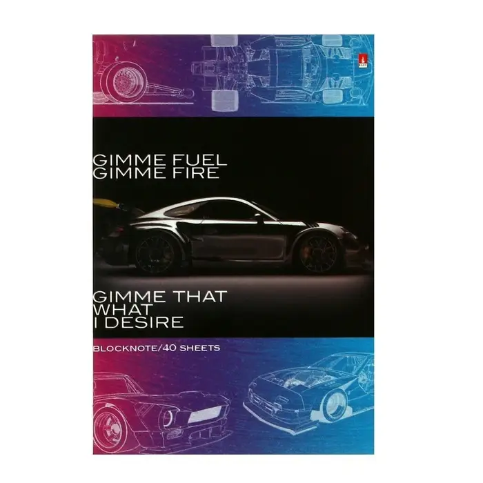 Блокнот А6, 40 листов на скрепке Блокнот А6, 40 листов на скрепке "Машины", МИКС