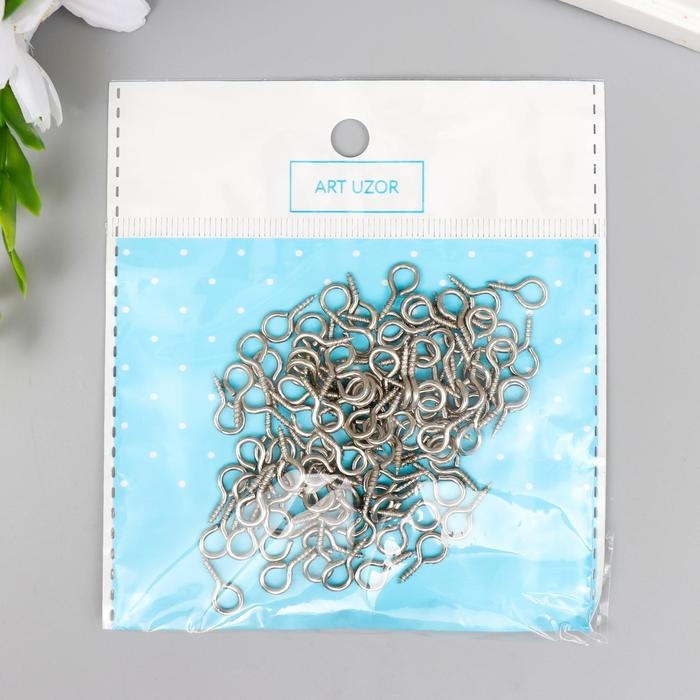 Винт-глазок для крепления картин, фоторам серебро (набор 100 шт) 1,4х0,7 см Винт-глазок для крепления картин, фоторам серебро (набор 100 шт) 1,4х0,7 см